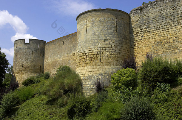 城堡墙蒙特勒贝拉卢瓦尔河谷法国