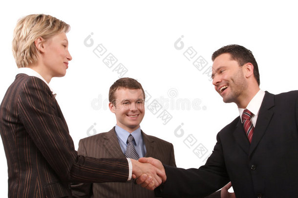 商务会议-男女握手