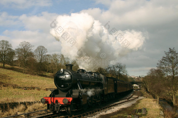 勃朗特乡村的蒸汽火车
