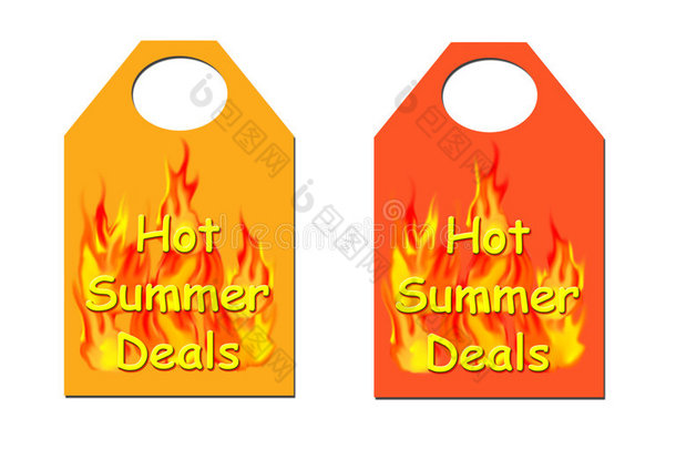 炎热的夏季交易标签。