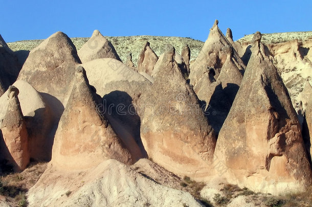 锥形岩层，卡帕多西亚，土耳其