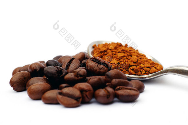 咖啡豆和速溶咖啡