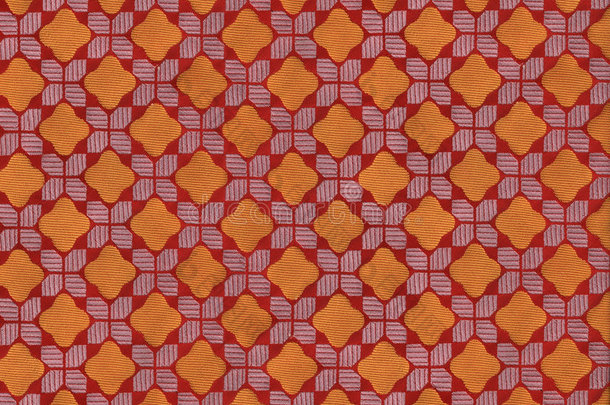 布料，橙色菱形格子图案