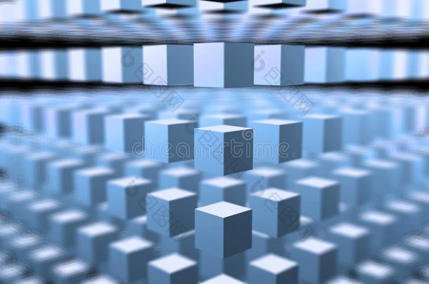 立方体三维空间-抽象背景