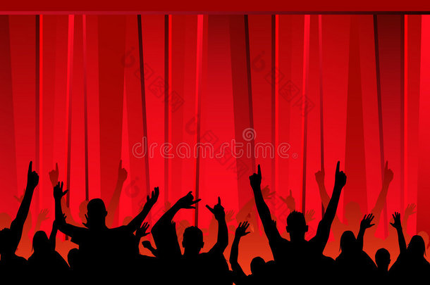 观众和红窗帘