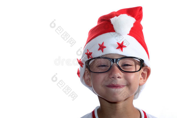 戴眼镜的时髦圣诞小孩