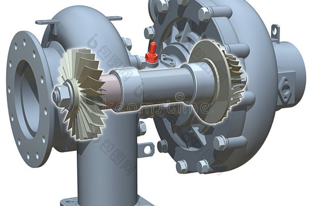 涡轮增压器剖面图