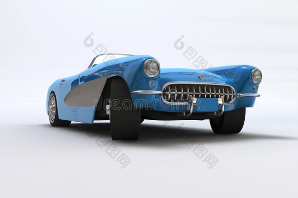 1957年雪佛兰corvette的3d效果图