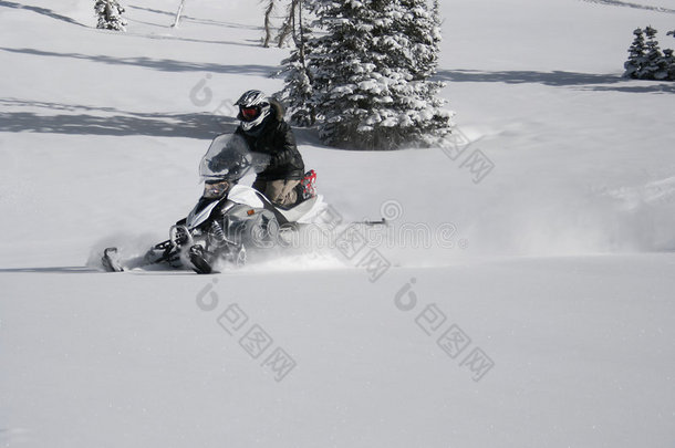 雪地机或雪地摩托骑手9