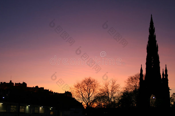 黄昏时的爱丁堡城堡