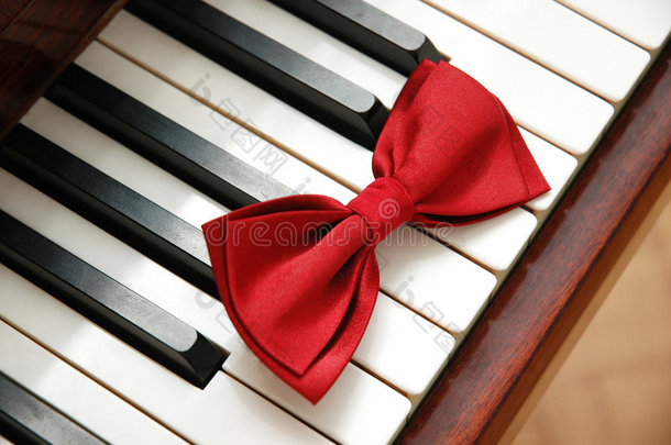 <strong>钢琴</strong>键上的红色领结