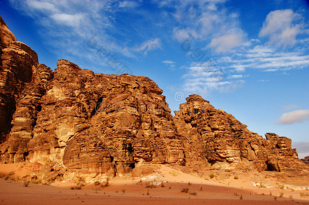 约旦wadi rum沙漠景观