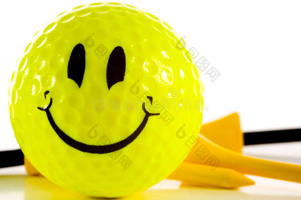 白底笑脸高尔夫球