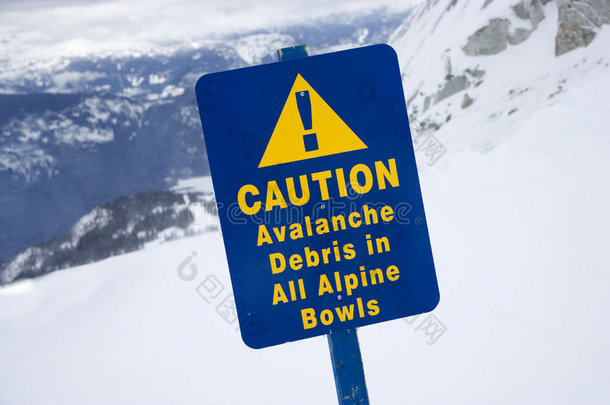 雪地滑雪警告标志。