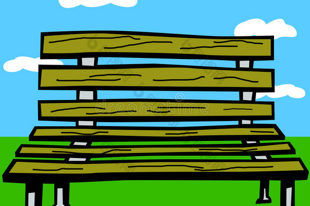 公园<strong>矢量</strong>图中的木制长凳