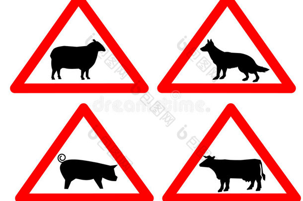 牲畜警示标志