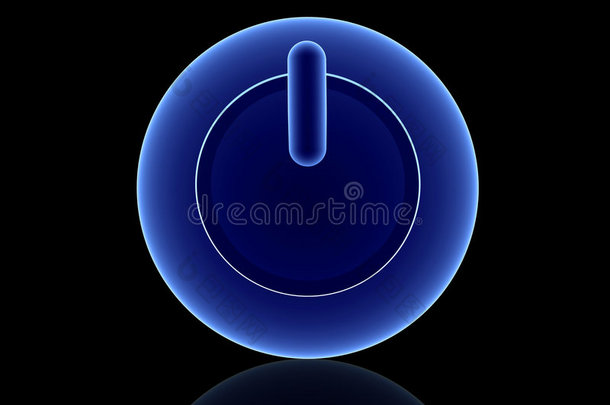蓝色电源按钮
