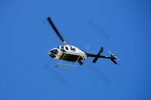 贝尔206警用直升机启动