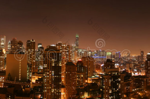 芝加哥航空之夜全景