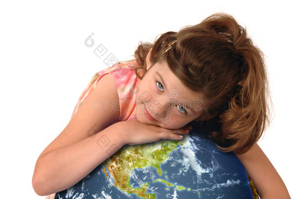 臂乐于助人的儿童保护地球