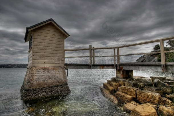 澳大利亚背景海湾<strong>港湾</strong>小屋