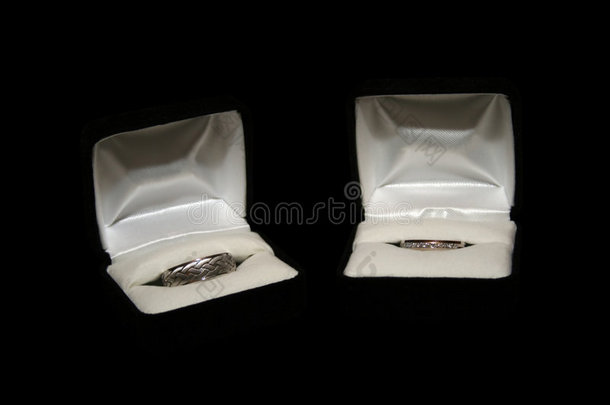 结婚戒指和结婚礼盒