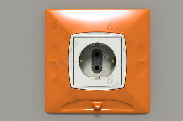 橙色电源插座