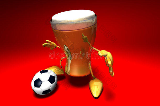 啤酒踢足球