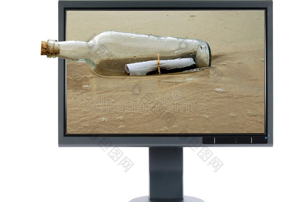 海滩瓶子通信计算机<strong>桌面</strong>