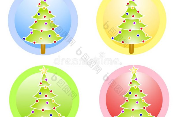 圣诞树圆形图标