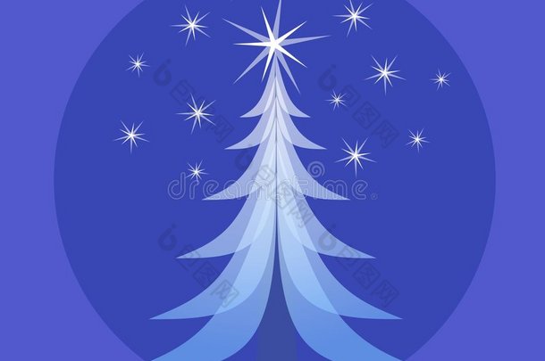蓝色不透明圣诞树