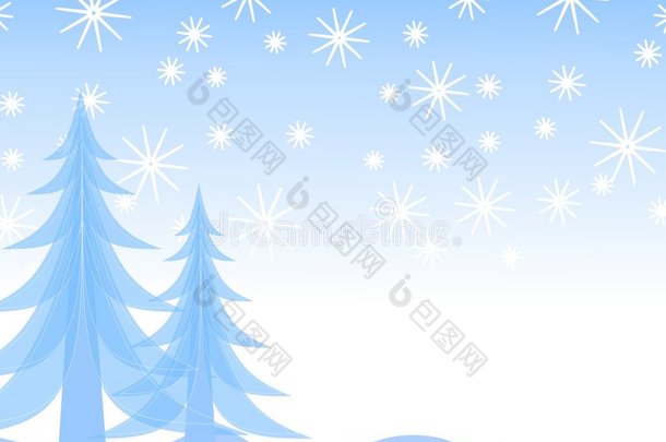 圣诞树雪影