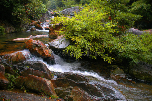 瓷器瀑布<strong>黄山</strong>攀登山