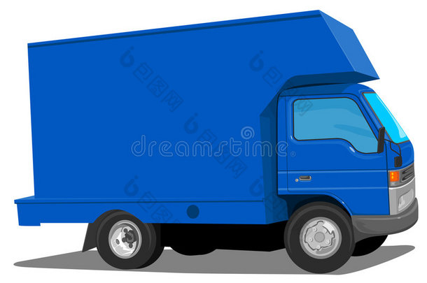 蓝色移动货车