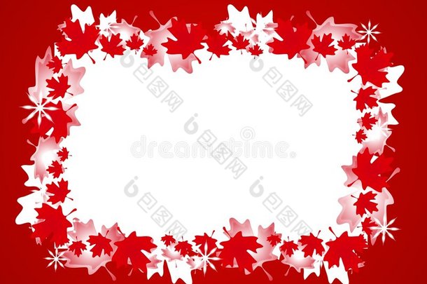 加拿大枫叶圣诞边框