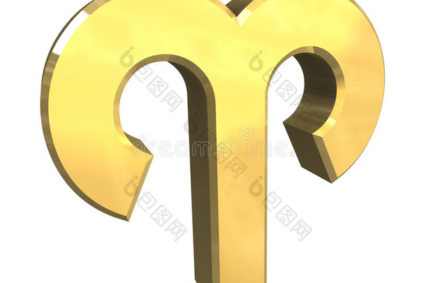 黄金白羊座占星术符号（3d）