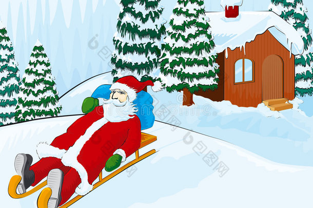 雪橇上的圣诞老人