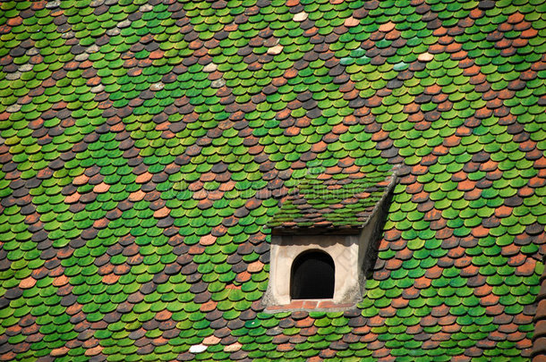 绿色对称屋顶