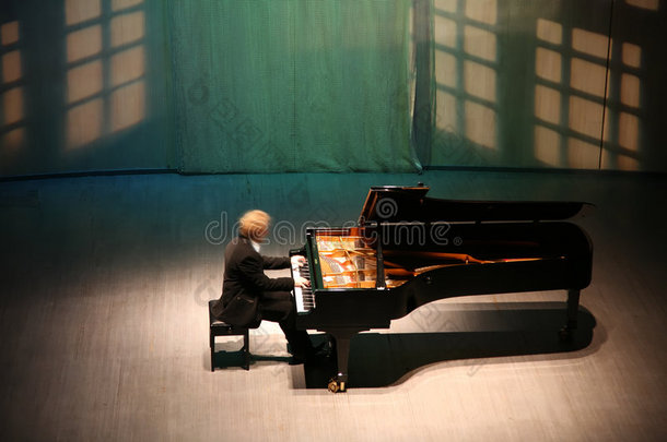 钢琴后的钢琴家