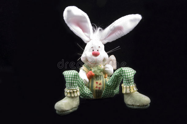 可爱的复活节兔子坐