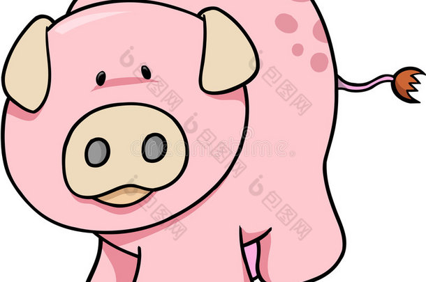 可爱的猪插图
