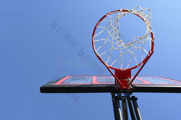 篮球篮网蓝天