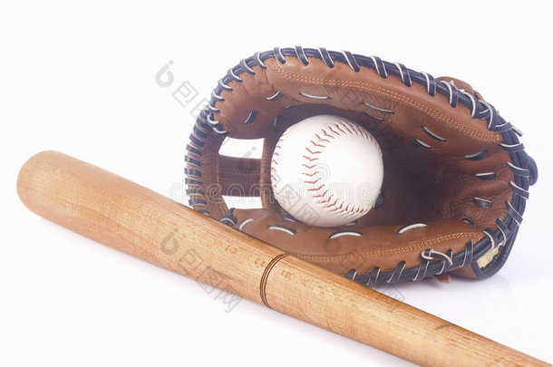 棒球、棒球手套和棒球棒