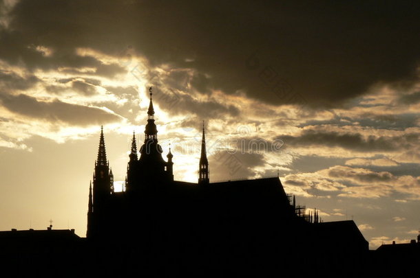 布拉格城堡剪影