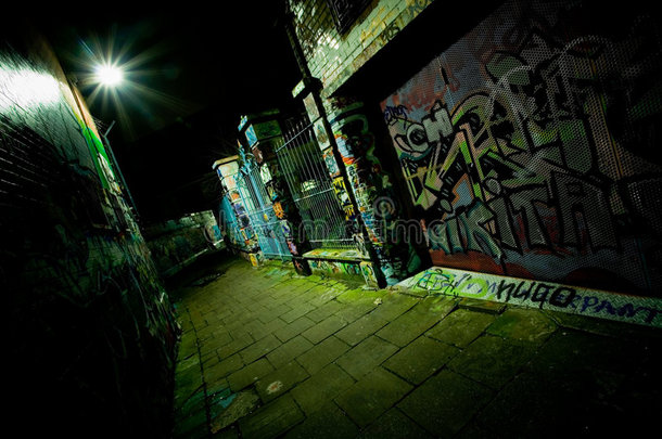 夜间涂鸦巷
