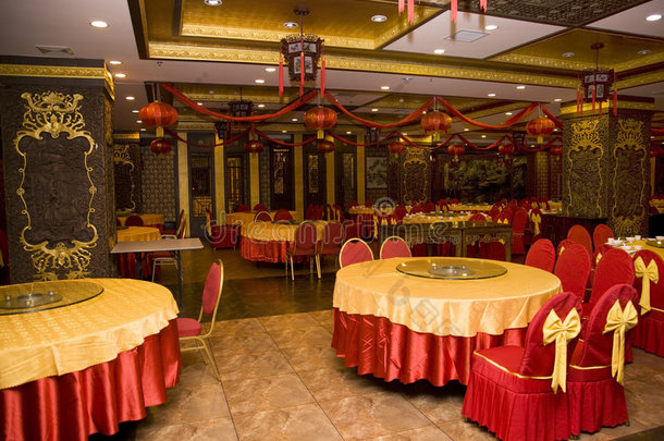 农历新年装饰中餐厅