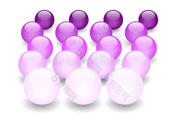 紫色<strong>玻璃弹珠</strong>透视图