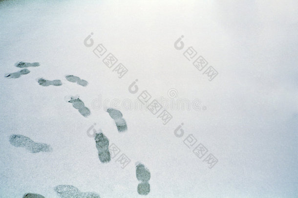 雪上的脚印