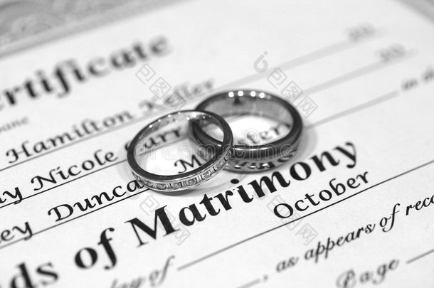 戒指和结婚证