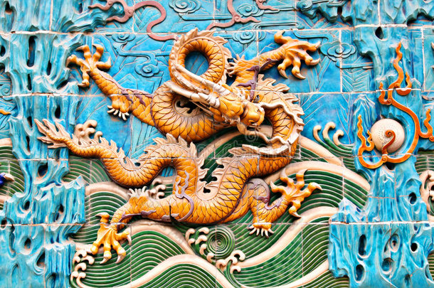 北京市中心著名的清代龙墙